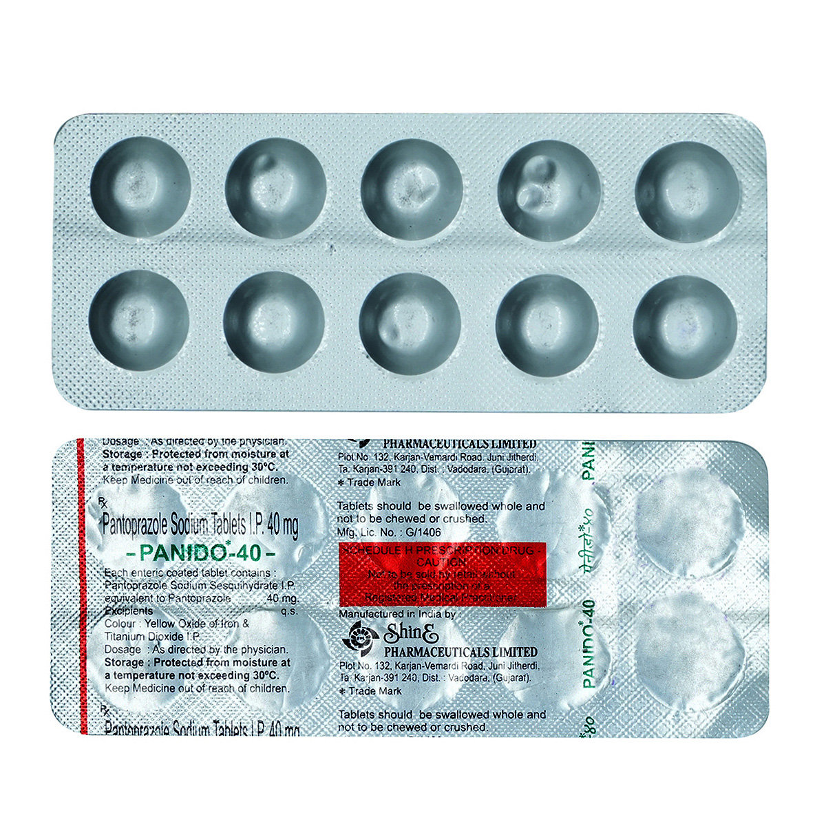 Panido 40 mg Tablet 10's, Pack of 10 TABLETS Panido 40 mg Tablet 10's, Pack of 10 TABLETS