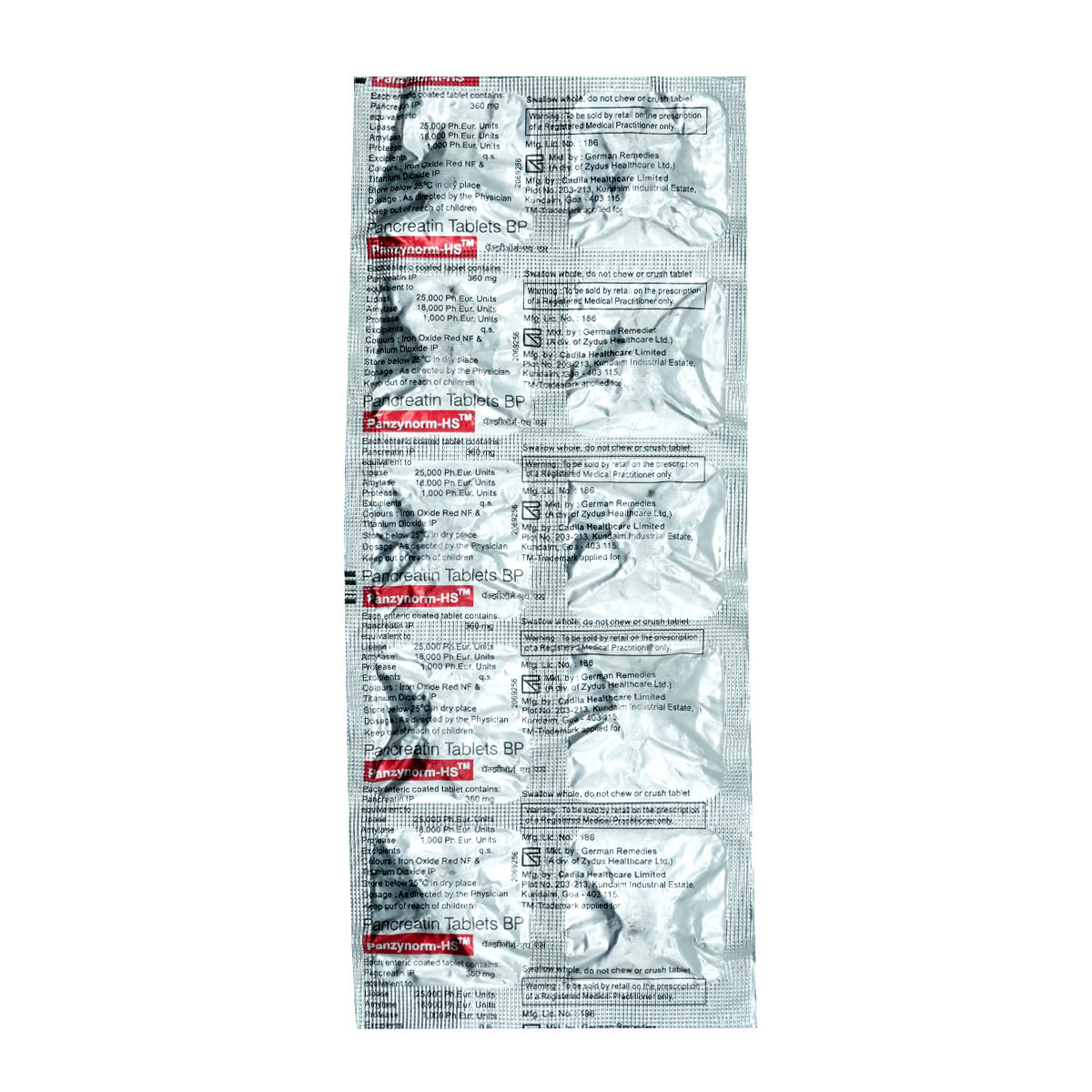 Panzynorm HS Tablet 10's, Pack of 10 TABLETS Panzynorm HS Tablet 10's, Pack of 10 TABLETS