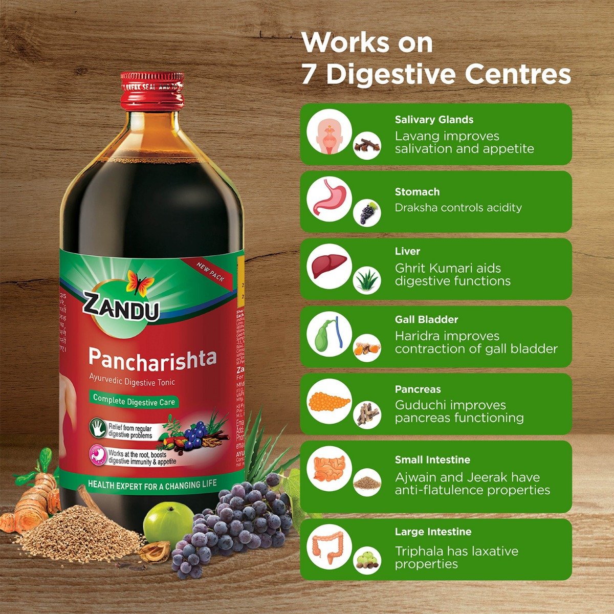 Zandu Pancharishta Ayurvedic Digestive Tonic, 650 ml, Pack of 1 Zandu Pancharishta Ayurvedic Digestive Tonic, 650 ml, Pack of 1