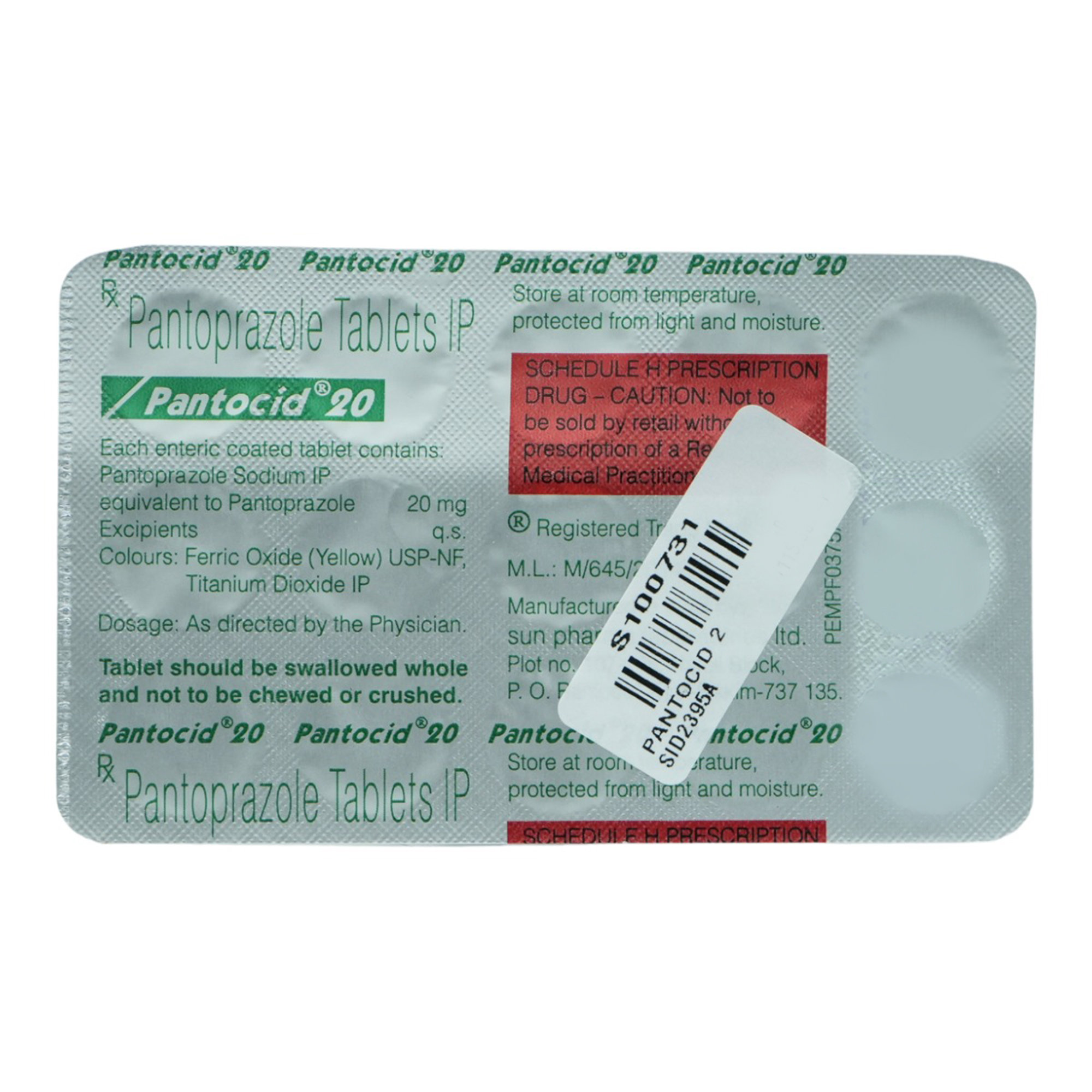 Pantocid 20 Tablet 15's, Pack of 15 TABLETS Pantocid 20 Tablet 15's, Pack of 15 TABLETS