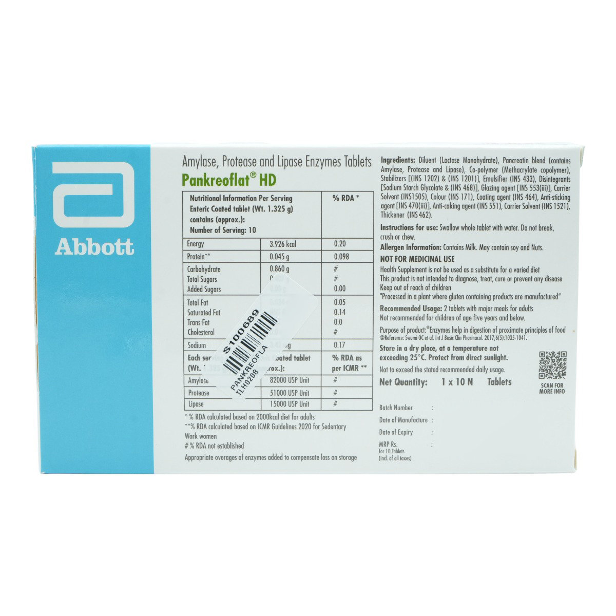 Pankreoflat HD Tablet 10's, Pack of 10 TABLETS Pankreoflat HD Tablet 10's, Pack of 10 TABLETS