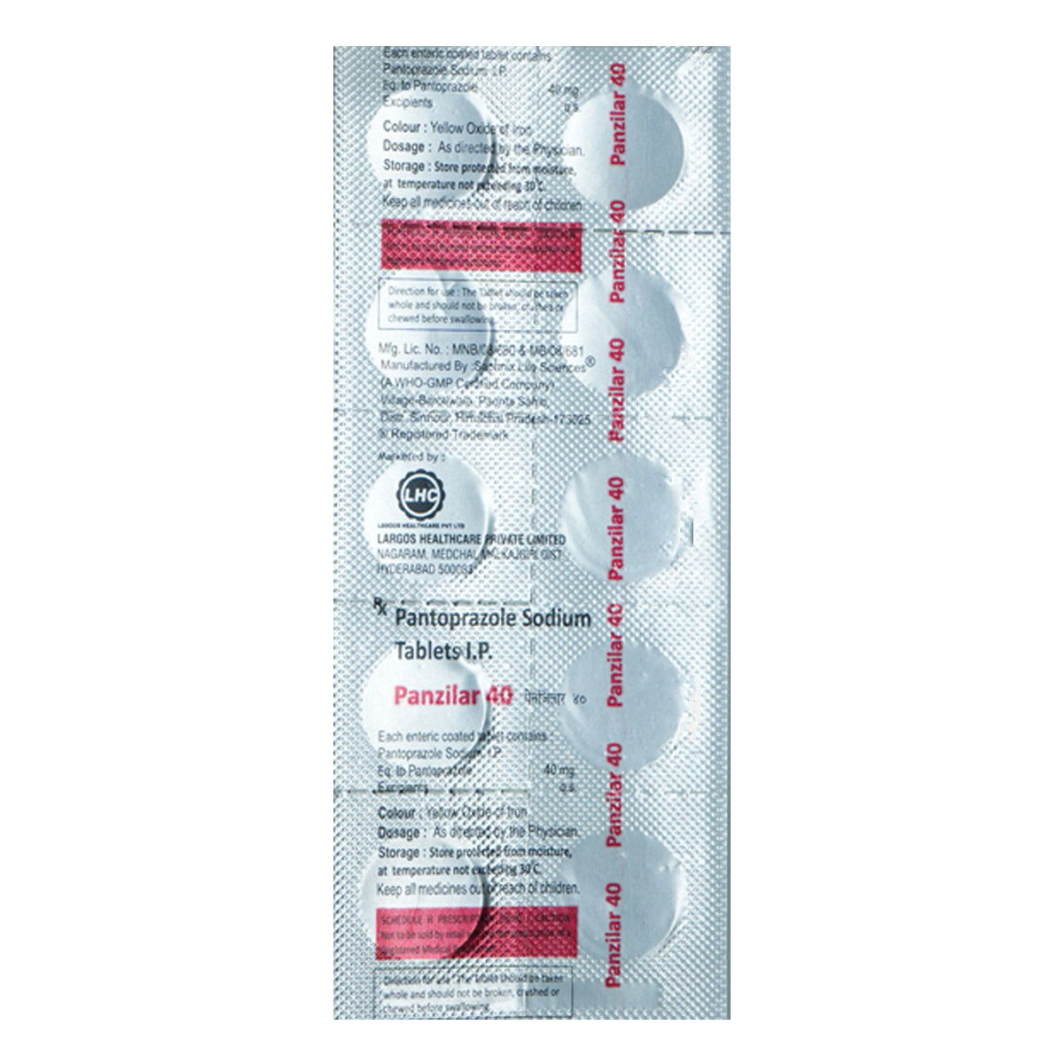 Panzilar 40 Tablet 10's, Pack of 10 TabletS Panzilar 40 Tablet 10's, Pack of 10 TabletS