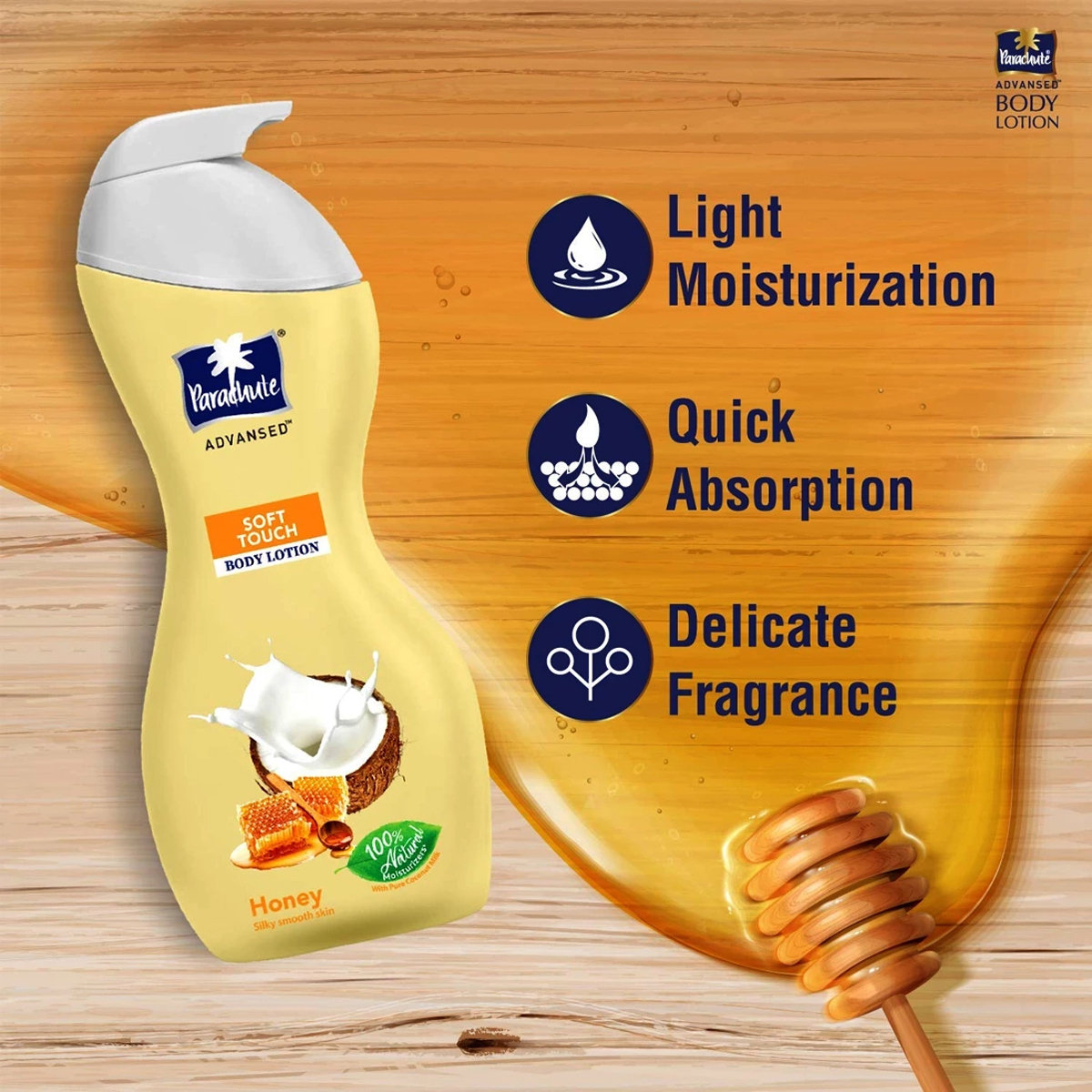 Parachute Advansed Soft Touch Body Lotion 250 ml | With Coconut Milk & Honey | Light Moisturization | Repairs Dryness | 100% Natural | For Dry Skin, Pack of 1 Parachute Advansed Soft Touch Body Lotion 250 ml | With Coconut Milk & Honey | Light Moisturization | Repairs Dryness | 100% Natural | For Dry Skin, Pack of 1