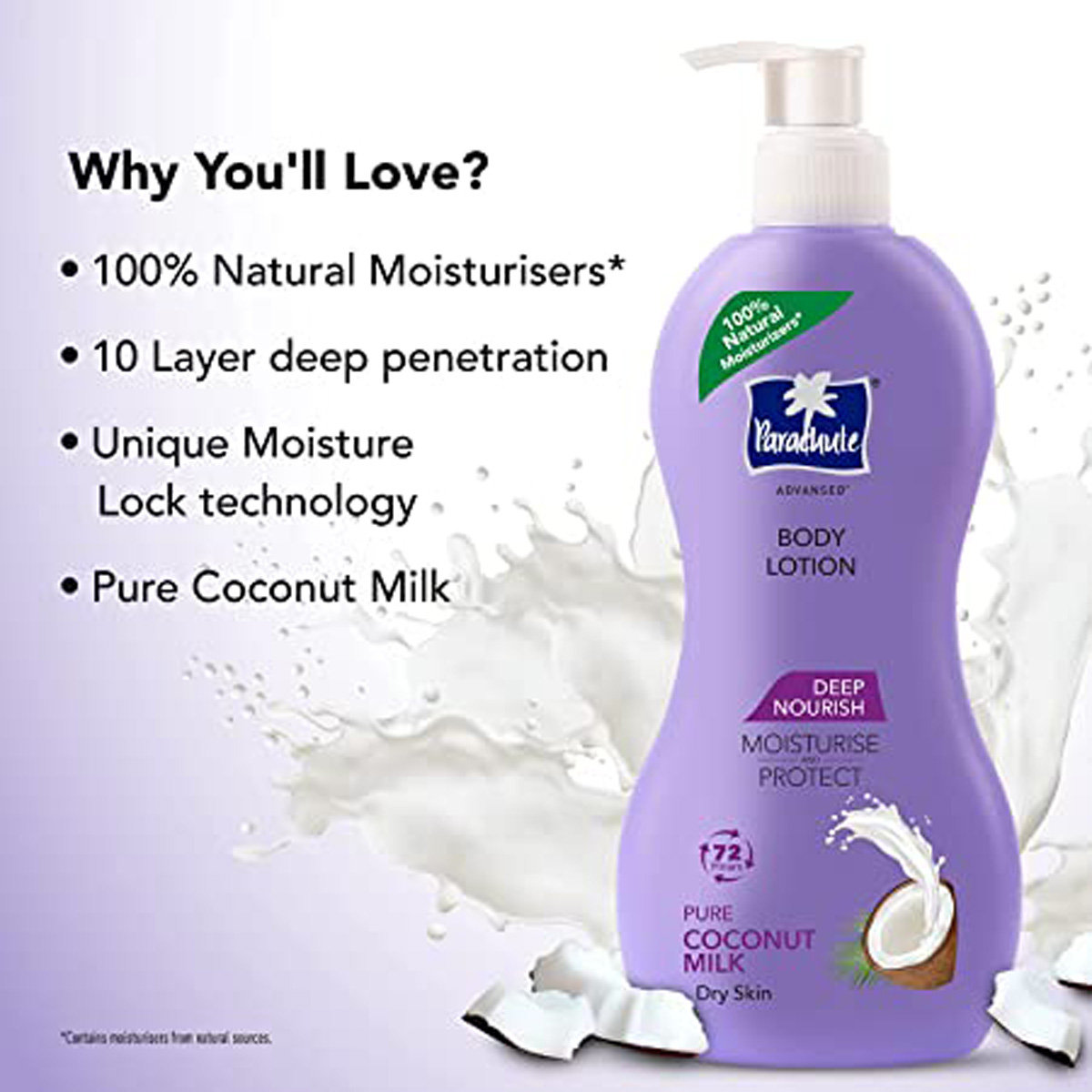 Parachute Advansed Deep Nourish Body Lotion 100 ml | Coconut Milk | Intense Moisturization | 100% Natural | For Dry Skin, Pack of 1 Parachute Advansed Deep Nourish Body Lotion 100 ml | Coconut Milk | Intense Moisturization | 100% Natural | For Dry Skin, Pack of 1