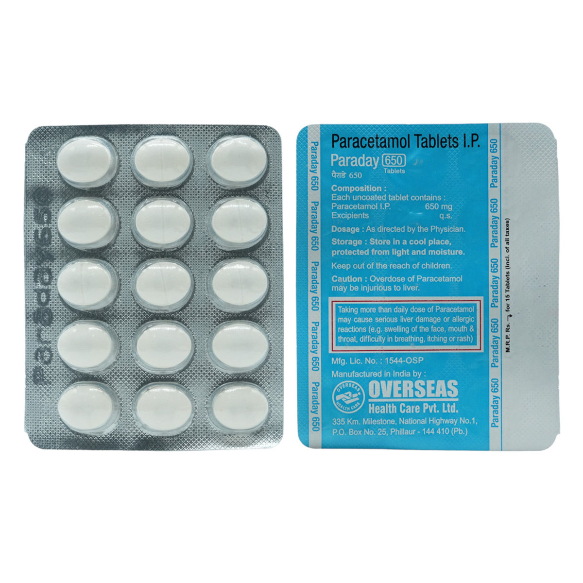 Paraday 650 mg Tablet 15's, Pack of 15 TABLETS Paraday 650 mg Tablet 15's, Pack of 15 TABLETS