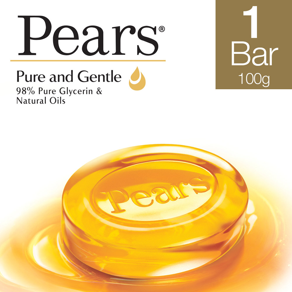 Pears Pure & Gentle Soap 100 gm | 98% Pure Glycerin & Natural Oils | For Glowing Skin | For Men & Women, Pack of 1 Pears Pure & Gentle Soap 100 gm | 98% Pure Glycerin & Natural Oils | For Glowing Skin | For Men & Women, Pack of 1