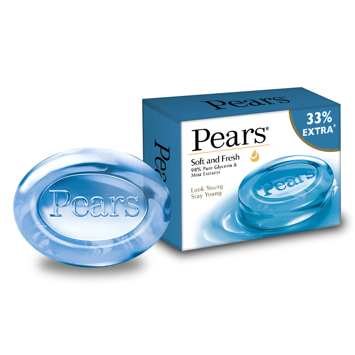 Pears Soft & Fresh Soap 75 gm | 98% Pure Glycerin & Mint Extract | Keeps Skin Refreshed & Moisturised During Harsh Summer, Pack of 1 Pears Soft & Fresh Soap 75 gm | 98% Pure Glycerin & Mint Extract | Keeps Skin Refreshed & Moisturised During Harsh Summer, Pack of 1