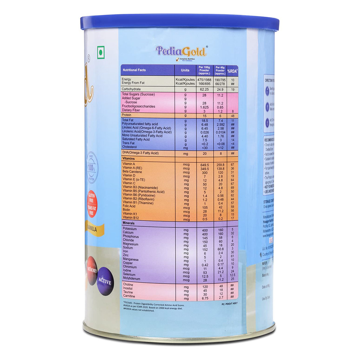 Pediagold Vanila Powder 400 gm, Pack of 1 Pediagold Vanila Powder 400 gm, Pack of 1