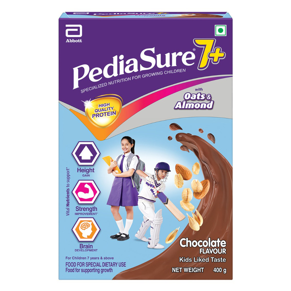 Pediasure 7+ Chocolate Flavour Specialized Nutrition Powder for Growing Children, 400 gm, Pack of 1 Pediasure 7+ Chocolate Flavour Specialized Nutrition Powder for Growing Children, 400 gm, Pack of 1