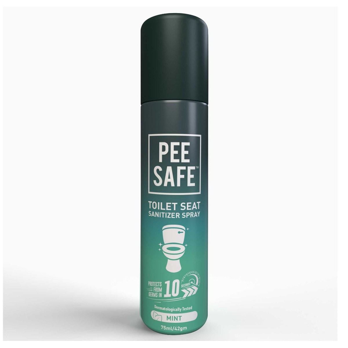 Pee Safe Toilet Seat Sanitizer Mint Spray 75 ml | Protects From Germs In 10 Second On Toilet Seat | Reduces Risk Of UTI & Toilet Borne Infections, Pack of 1 Pee Safe Toilet Seat Sanitizer Mint Spray 75 ml | Protects From Germs In 10 Second On Toilet Seat | Reduces Risk Of UTI & Toilet Borne Infections, Pack of 1
