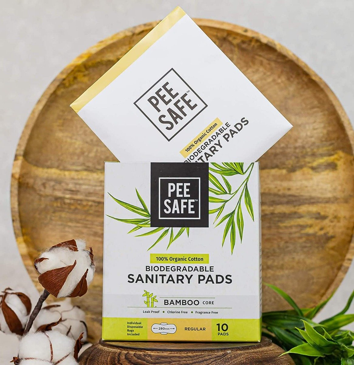 Pee Safe 100% Organic Cotton Biodegradable Regular Sanitary Pads, 10 Count, Pack of 1 Pee Safe 100% Organic Cotton Biodegradable Regular Sanitary Pads, 10 Count, Pack of 1