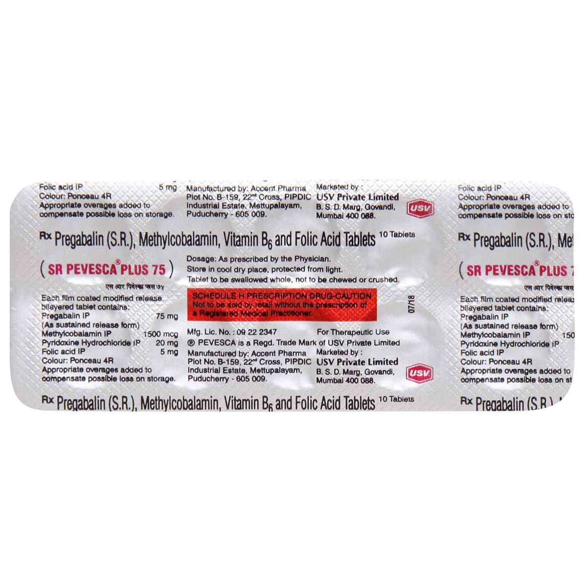 SR Pevesca Plus 75 Tablet 10's, Pack of 10 SR Pevesca Plus 75 Tablet 10's, Pack of 10