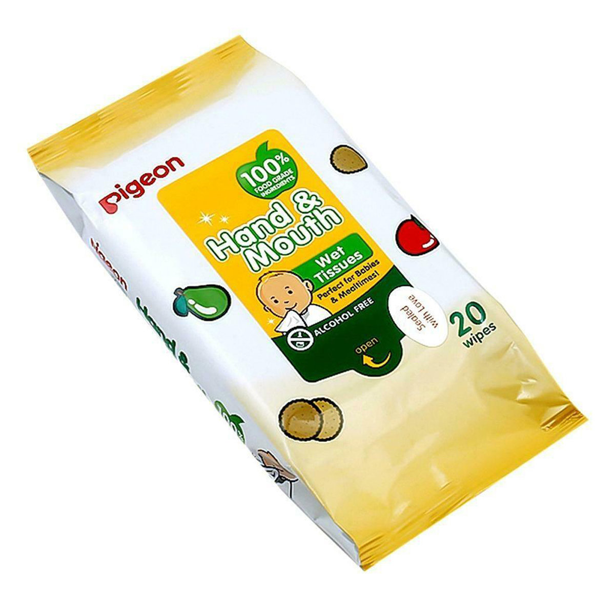 Pigeon Hand & Mouth Wipes, 20 Count, Pack of 1 Pigeon Hand & Mouth Wipes, 20 Count, Pack of 1