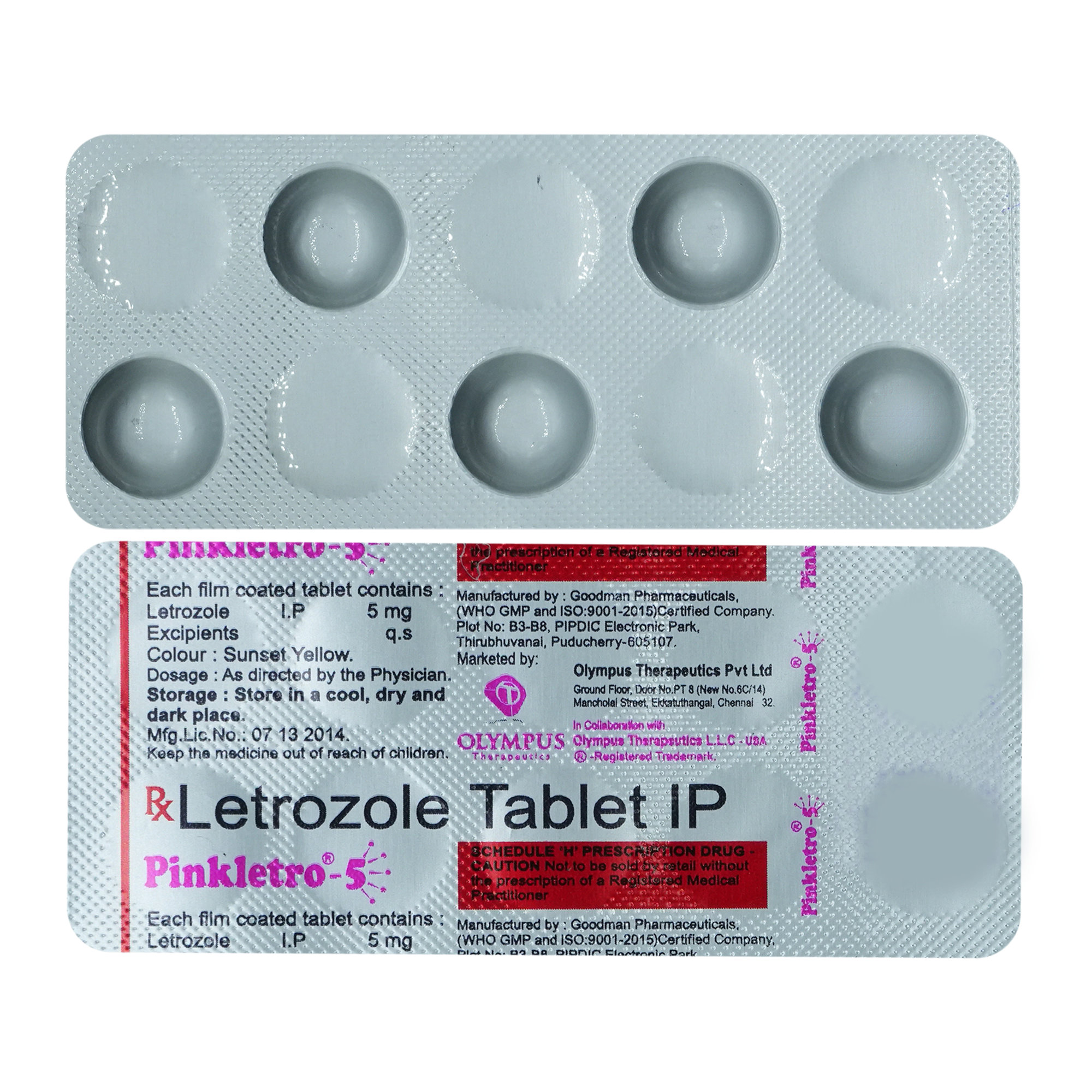 Pinkletro-5mg Tablet 5's, Pack of 5 TabletS Pinkletro-5mg Tablet 5's, Pack of 5 TabletS