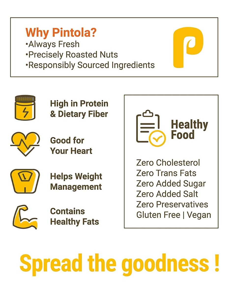 Pintola All Natural Crunchy Peanut Butter, 350 gm, Pack of 1 Pintola All Natural Crunchy Peanut Butter, 350 gm, Pack of 1