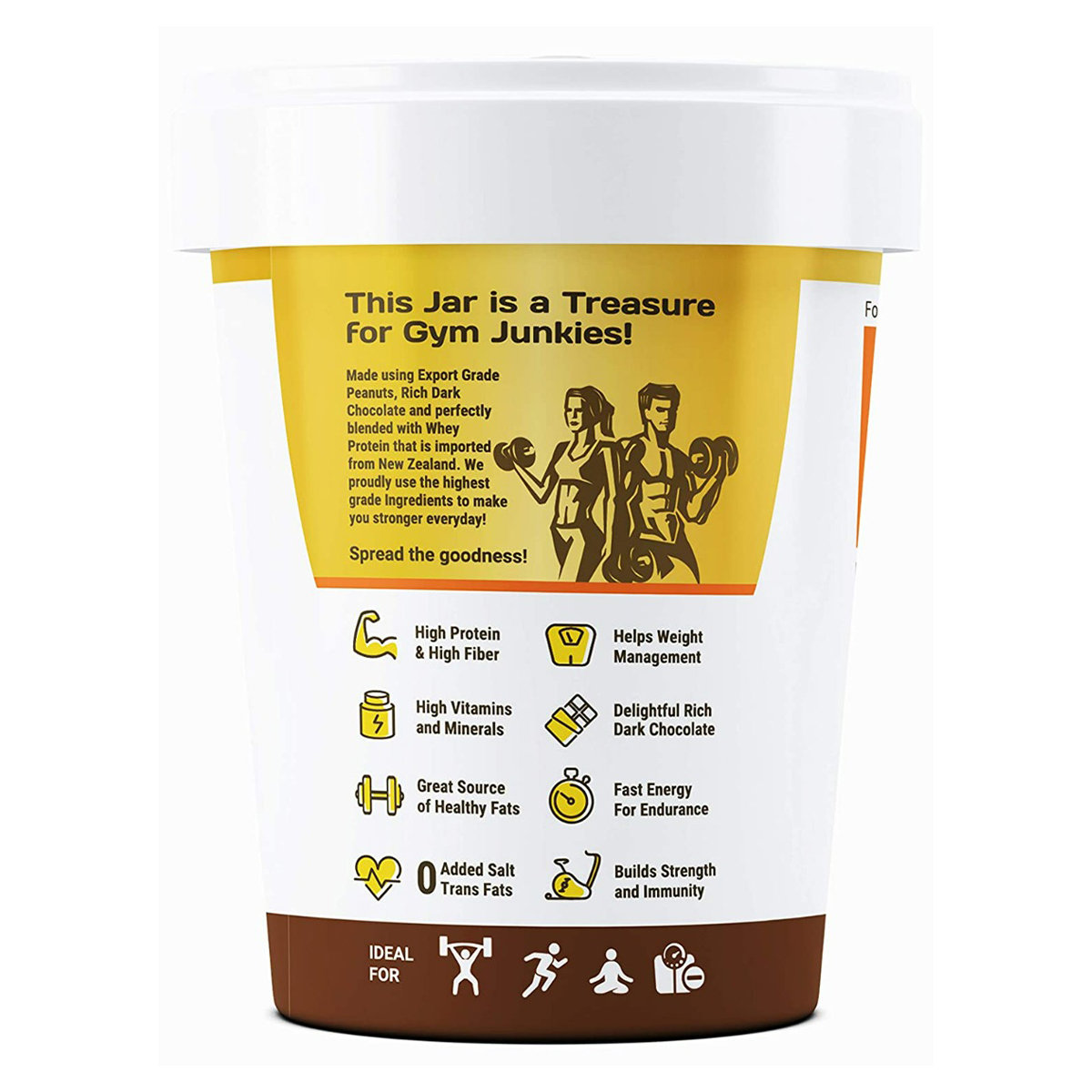 Pintola High Protein Dark Chocolate Crunchy Peanut Butter, 510 gm, Pack of 1 Pintola High Protein Dark Chocolate Crunchy Peanut Butter, 510 gm, Pack of 1