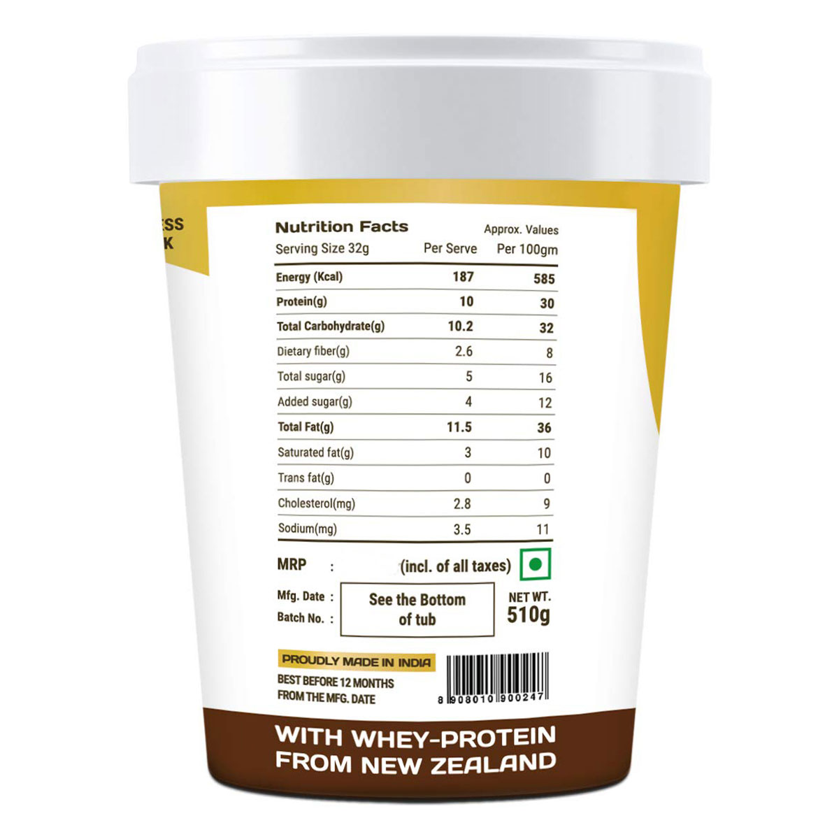 Pintola High Protein Dark Chocolate Creamy Peanut Butter, 510 gm, Pack of 1 Pintola High Protein Dark Chocolate Creamy Peanut Butter, 510 gm, Pack of 1