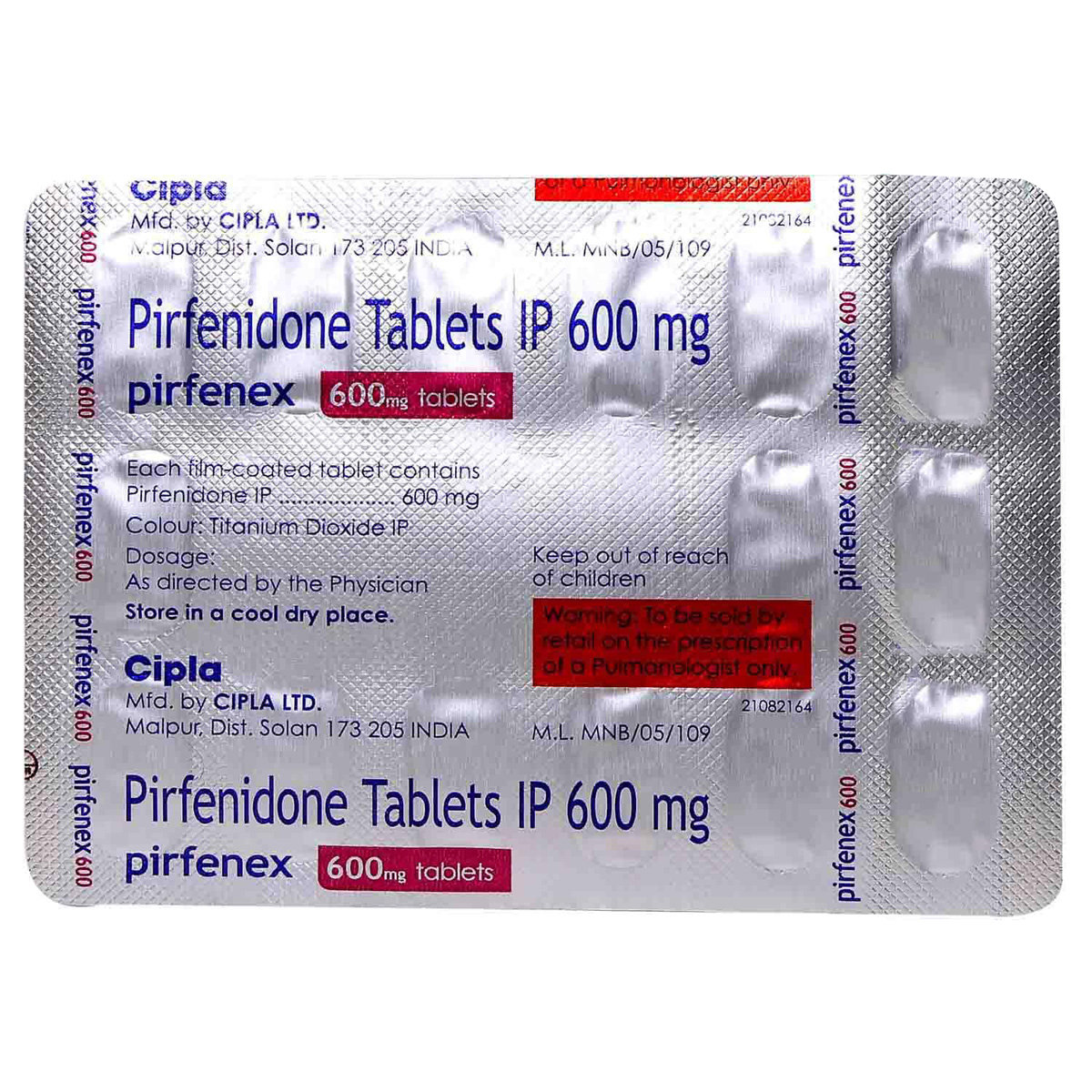 Pirfenex 600 mg Tablet 15's, Pack of 15 TABLETS Pirfenex 600 mg Tablet 15's, Pack of 15 TABLETS