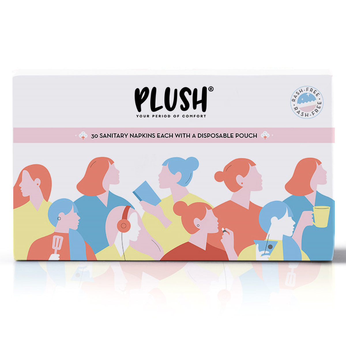 Plush Sanitary Napkins with Disposable Pouchs, 30 Count, Pack of 1 Plush Sanitary Napkins with Disposable Pouchs, 30 Count, Pack of 1