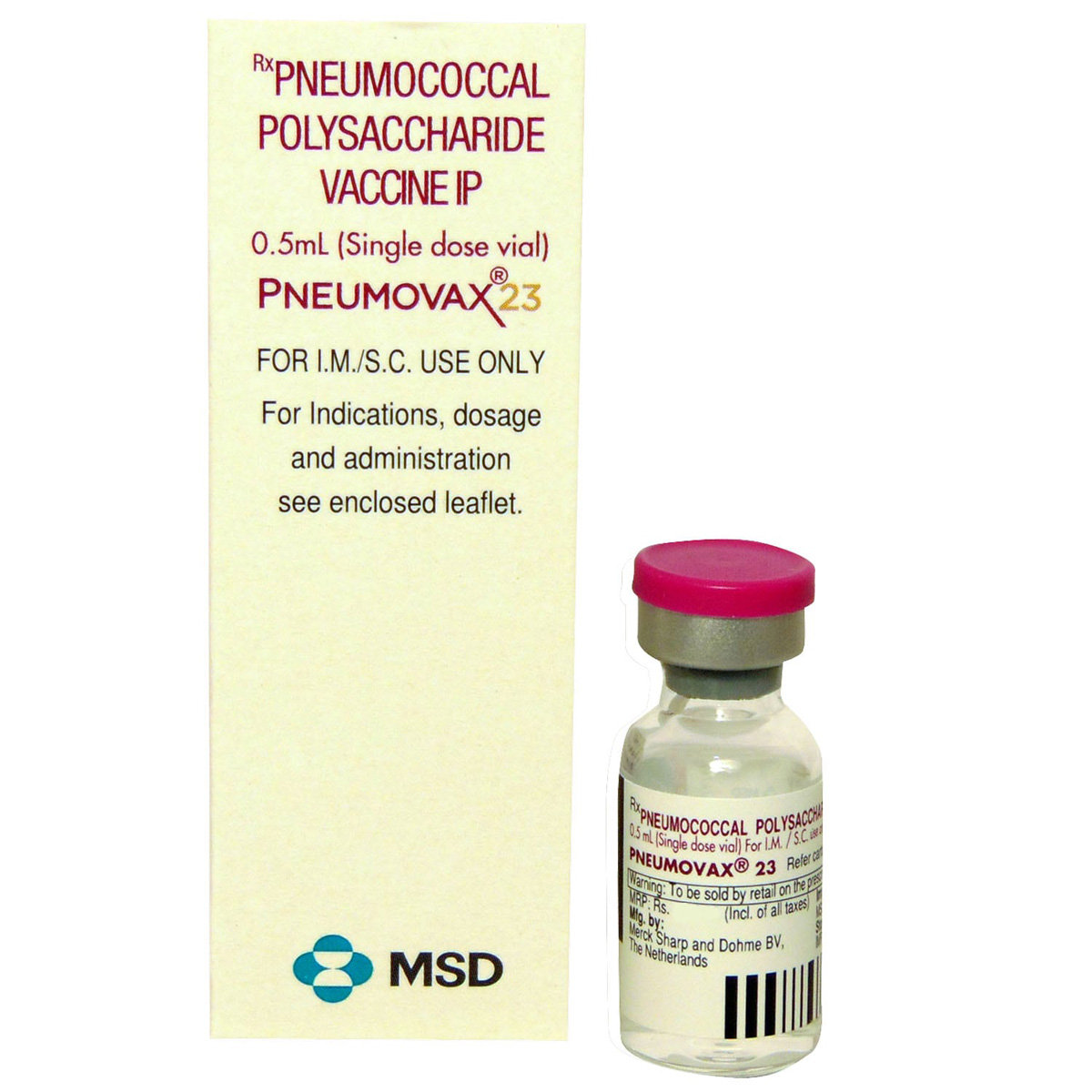 Pneumovax 23 Vaccine 0.5 ml, Pack of 1 INJECTION Pneumovax 23 Vaccine 0.5 ml, Pack of 1 INJECTION