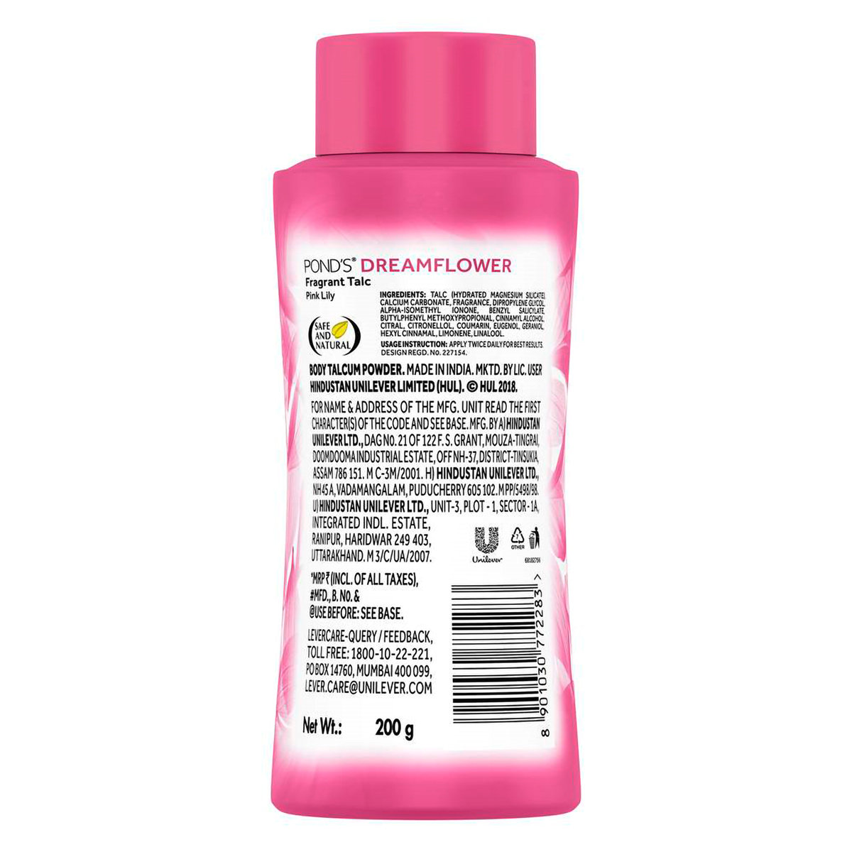 Pond's Dreamflower Fragrant Pink Lily Talc Powder 200 gm | Reduce Sweat | Controls Body Odour With Pink Lily Fragrance, Pack of 1 Pond's Dreamflower Fragrant Pink Lily Talc Powder 200 gm | Reduce Sweat | Controls Body Odour With Pink Lily Fragrance, Pack of 1