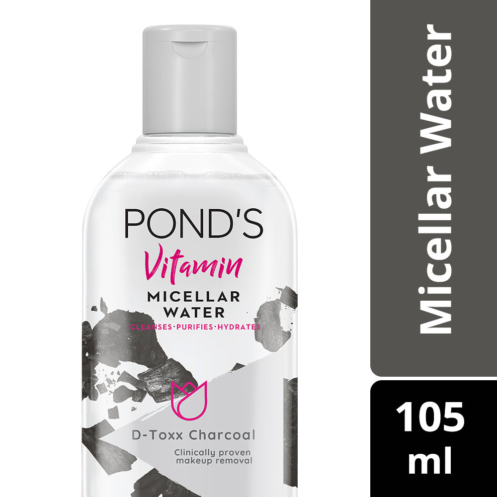 Pond's Vitamin D-Toxx Charcoal Micellar Water, 105 ml, Pack of 1 Pond's Vitamin D-Toxx Charcoal Micellar Water, 105 ml, Pack of 1