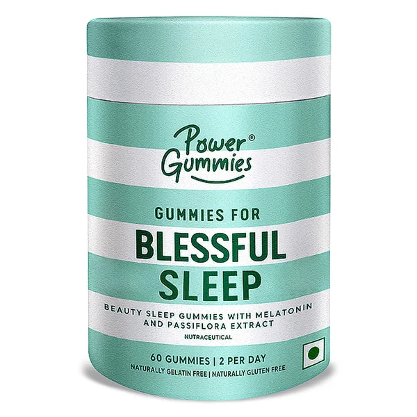 Power Gummies Blessful Sleep Passion Fruit Flavour Gummies, 60 Count, Pack of 1