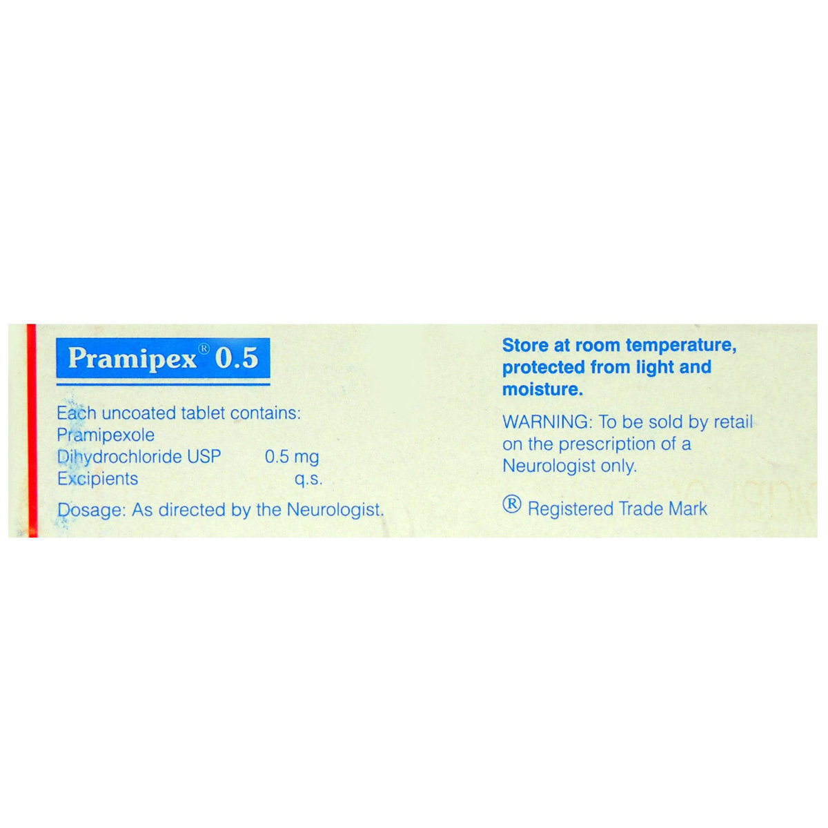 Pramiprex 0.5 Tablet 10's, Pack of 10 TABLETS Pramiprex 0.5 Tablet 10's, Pack of 10 TABLETS