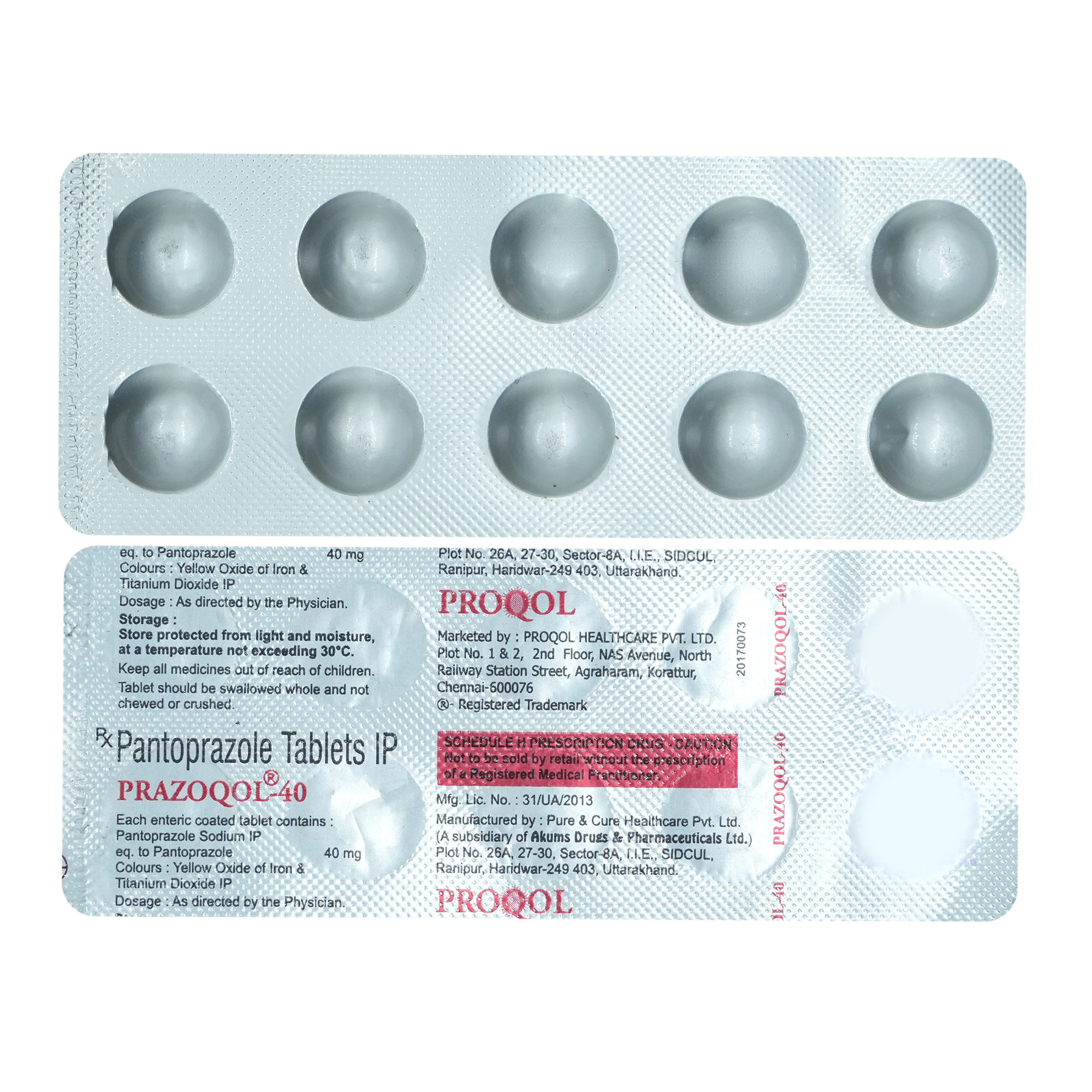 Prazoqol 40 mg Tablet 10's, Pack of 10 TabletS Prazoqol 40 mg Tablet 10's, Pack of 10 TabletS