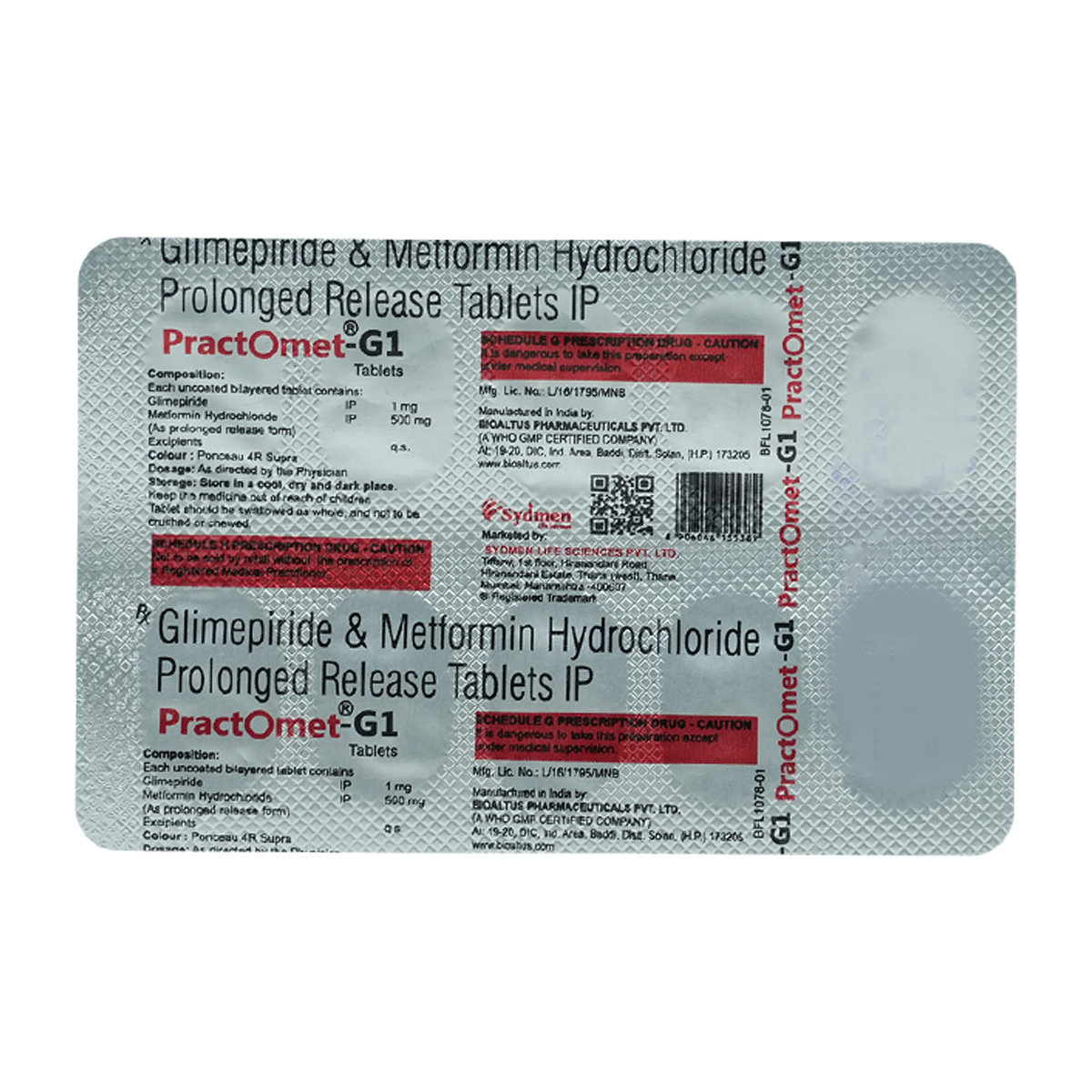 Practomet-G 1 Tablet 10's, Pack of 10 TABLETS Practomet-G 1 Tablet 10's, Pack of 10 TABLETS
