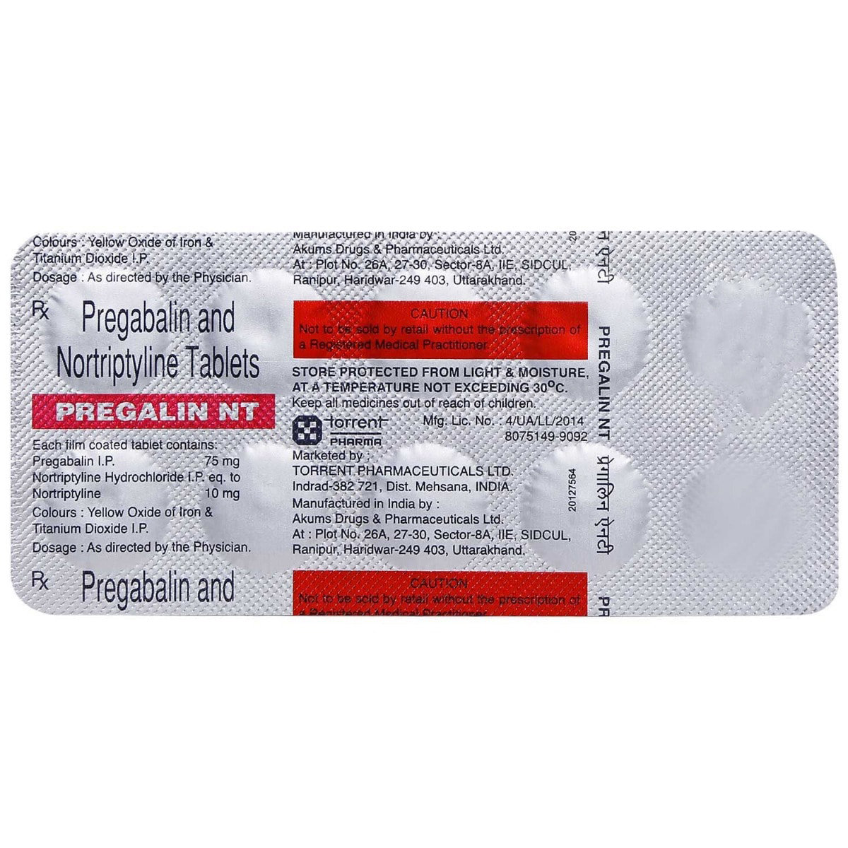 Pregalin NT Tablet 10's, Pack of 10 TABLETS Pregalin NT Tablet 10's, Pack of 10 TABLETS