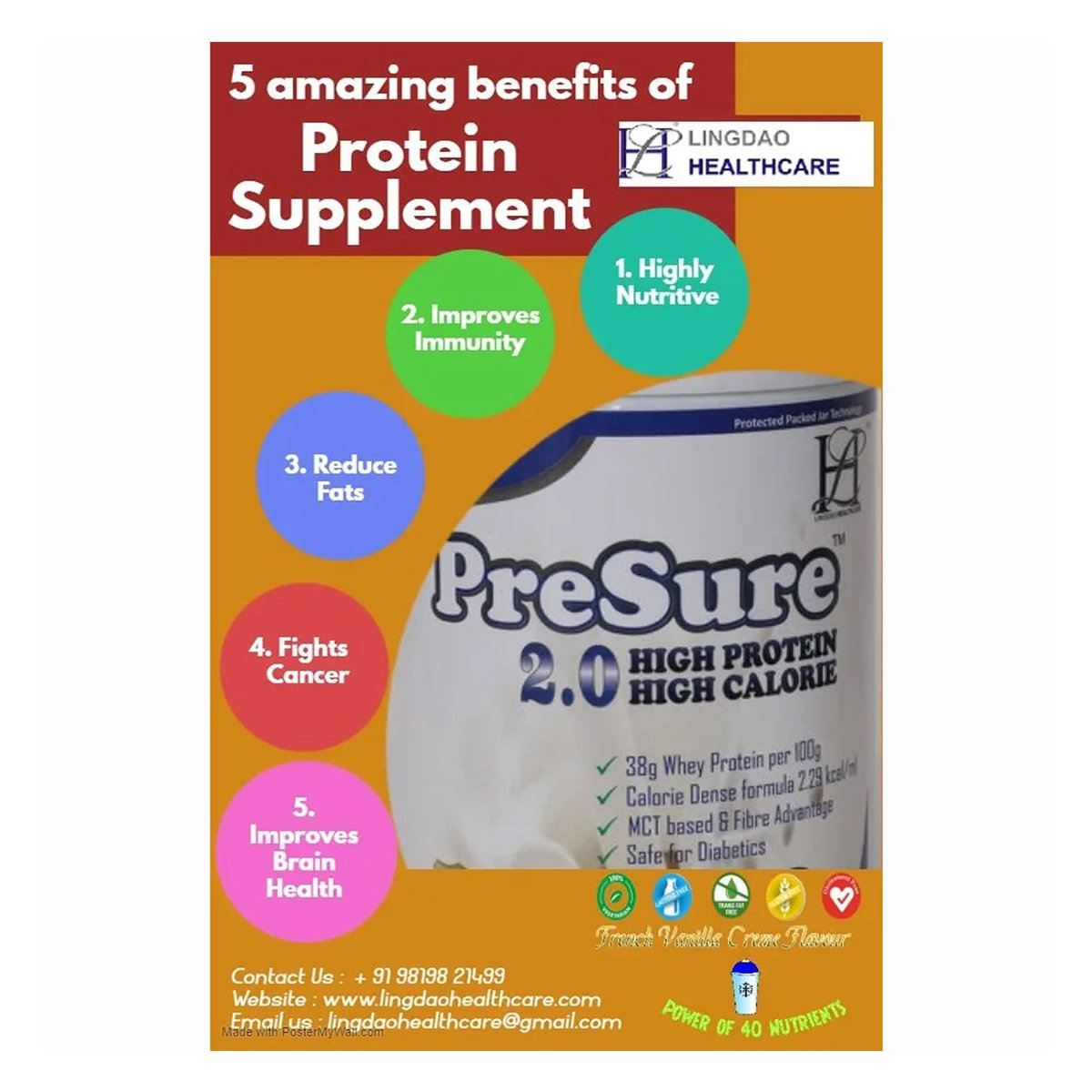 Presure 2.0 High Protein Powder, 400 gm, Pack of 1 Presure 2.0 High Protein Powder, 400 gm, Pack of 1