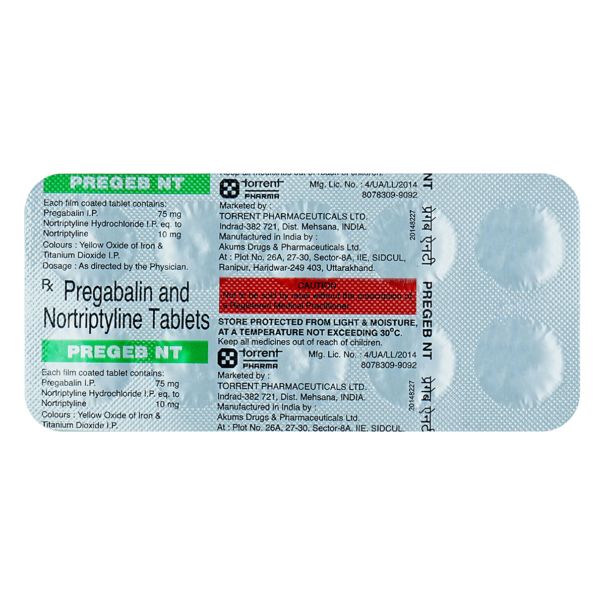 Pregeb NT 75 mg/10 mg Tablet 10's, Pack of 10 Pregeb NT 75 mg/10 mg Tablet 10's, Pack of 10
