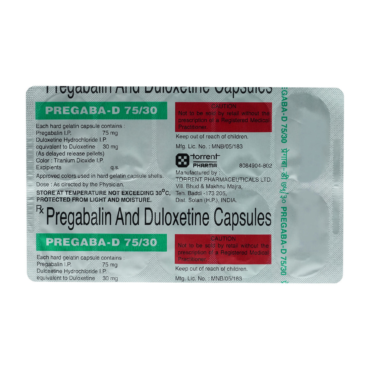 Pregaba-D 75/30 Capsule 10's, Pack of 10 Pregaba-D 75/30 Capsule 10's, Pack of 10