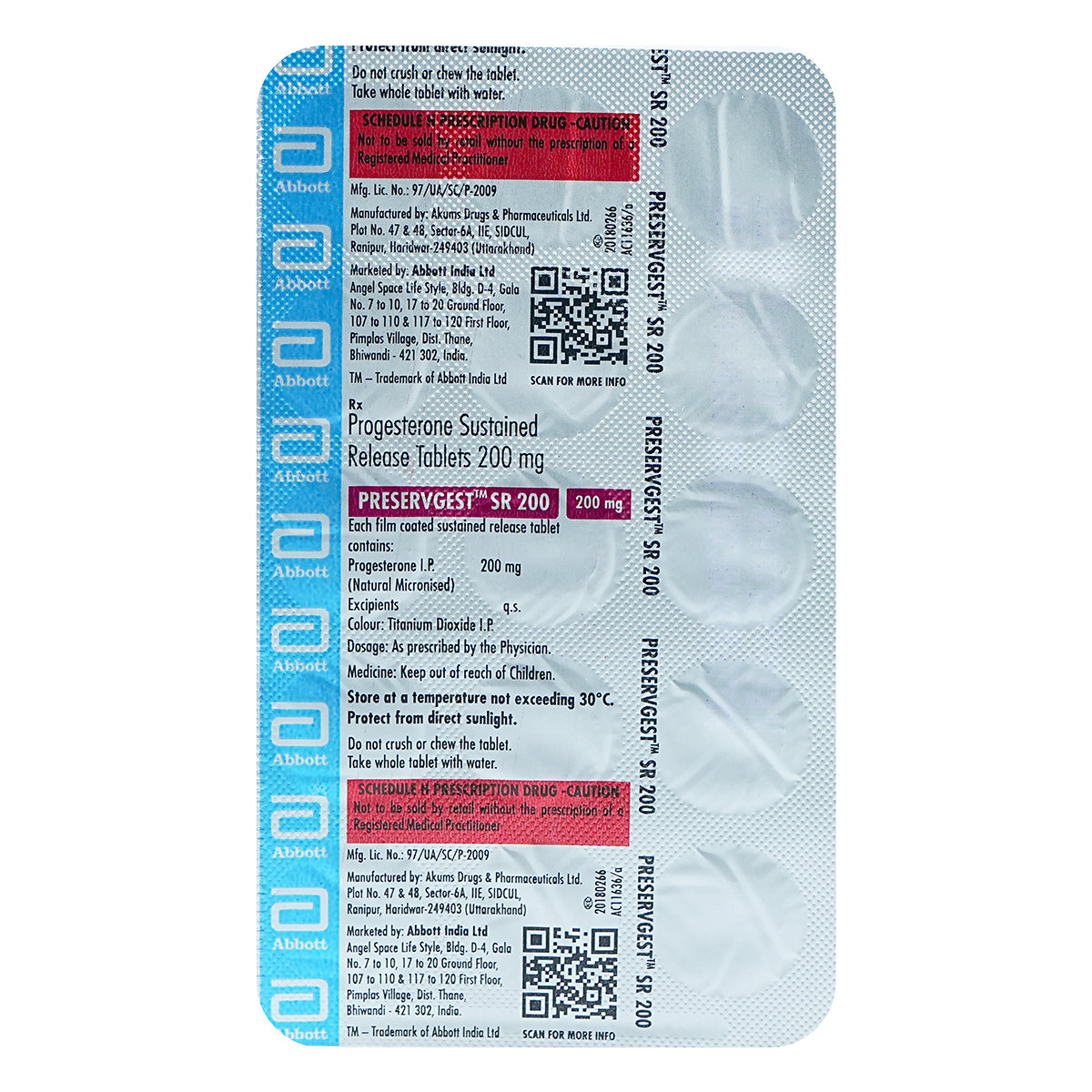 Preservgest SR 200 Tablet 15's, Pack of 15 TABLETS Preservgest SR 200 Tablet 15's, Pack of 15 TABLETS