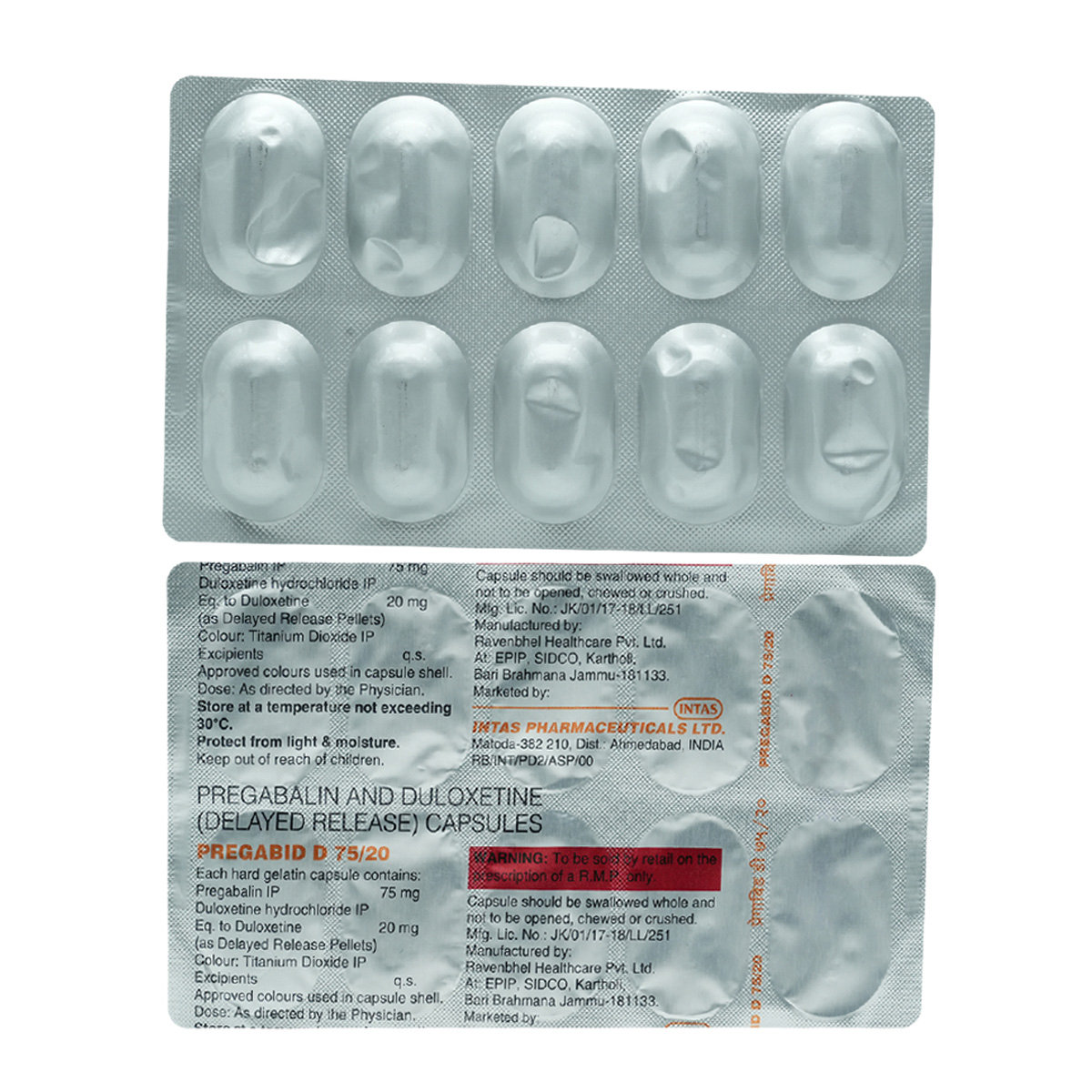 Pregabid D 75/20 Capsule 10's, Pack of 10 Pregabid D 75/20 Capsule 10's, Pack of 10