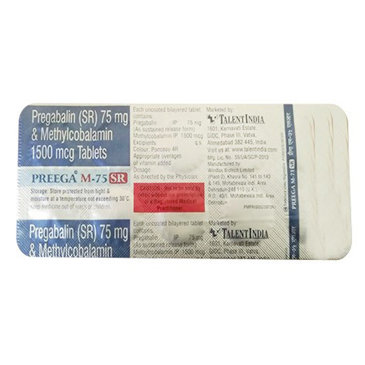 Preega M-75 SR Tablet 10's, Pack of 10 TABLETS Preega M-75 SR Tablet 10's, Pack of 10 TABLETS