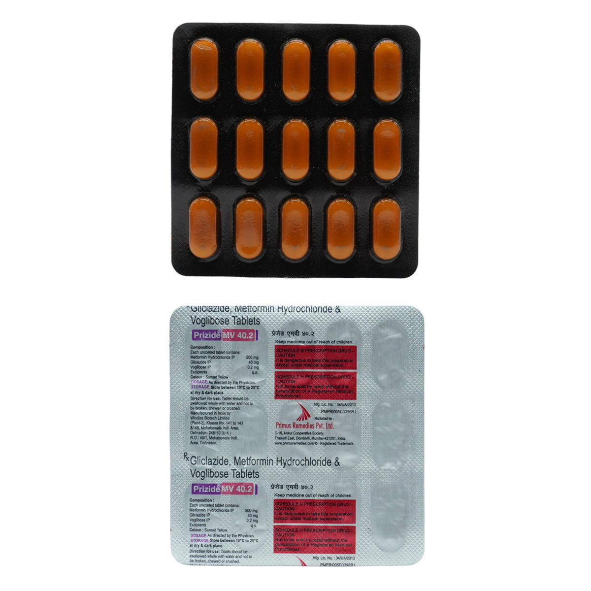 Prizide MV 40.2 Tablet 15's, Pack of 15 TabletS Prizide MV 40.2 Tablet 15's, Pack of 15 TabletS