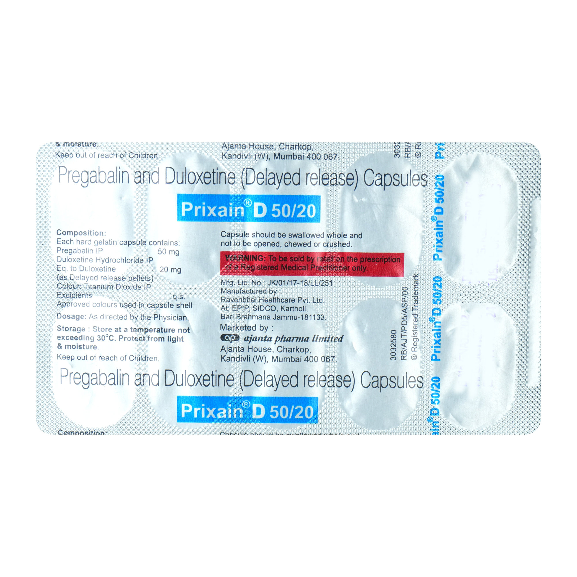 Prixain D 50/20 Capsule 10's, Pack of 10 Prixain D 50/20 Capsule 10's, Pack of 10