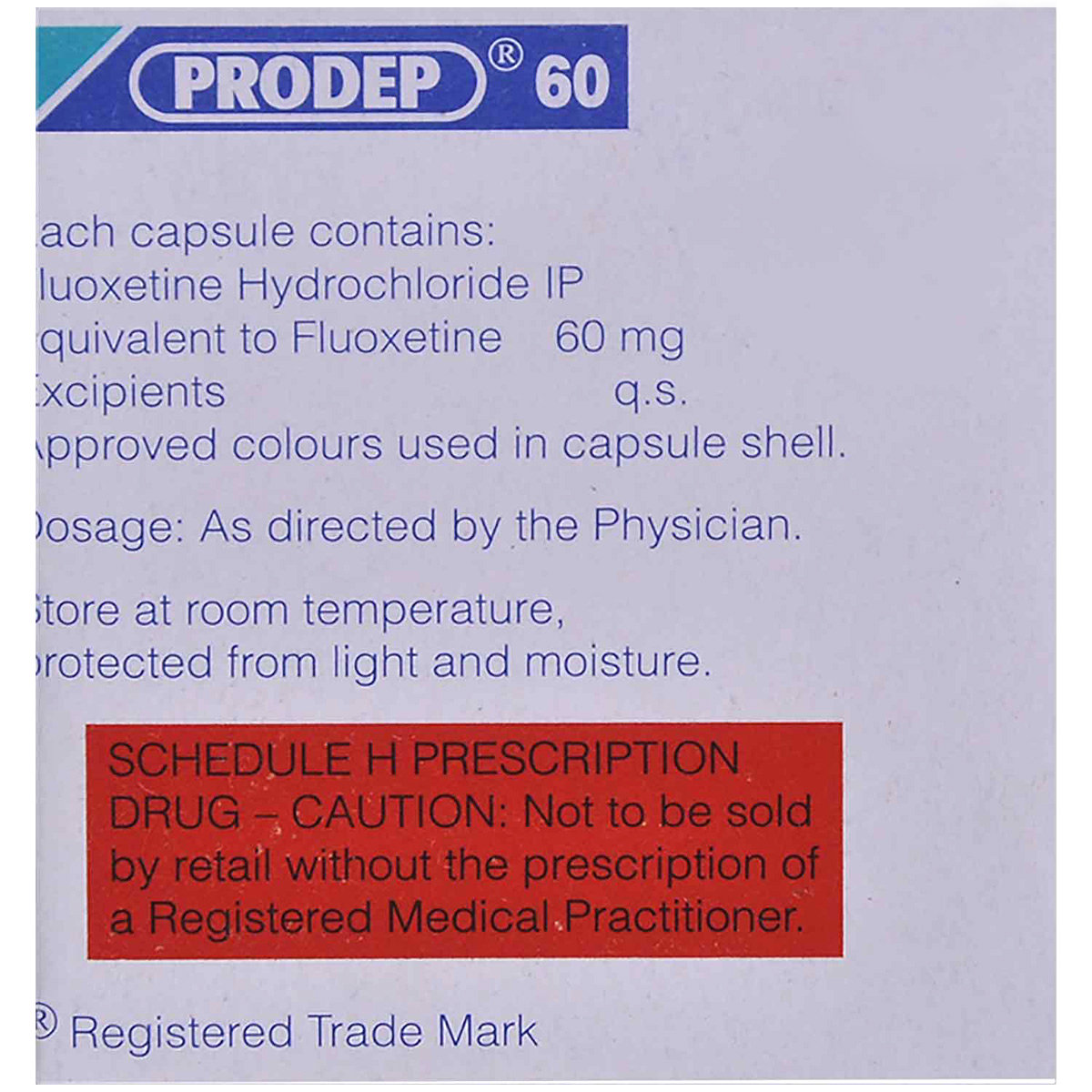 Prodep 60 Capsule 10's, Pack of 10 CAPSULES Prodep 60 Capsule 10's, Pack of 10 CAPSULES