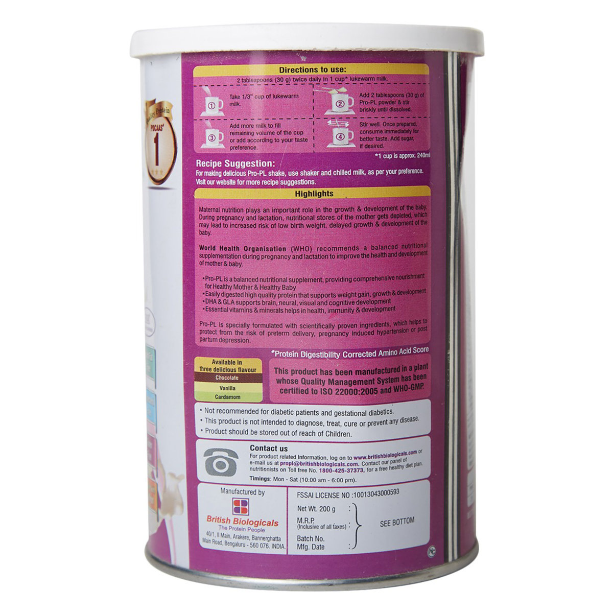 Pro-PL Vanilla Flavour Powder, 200 gm Tin, Pack of 1 Pro-PL Vanilla Flavour Powder, 200 gm Tin, Pack of 1