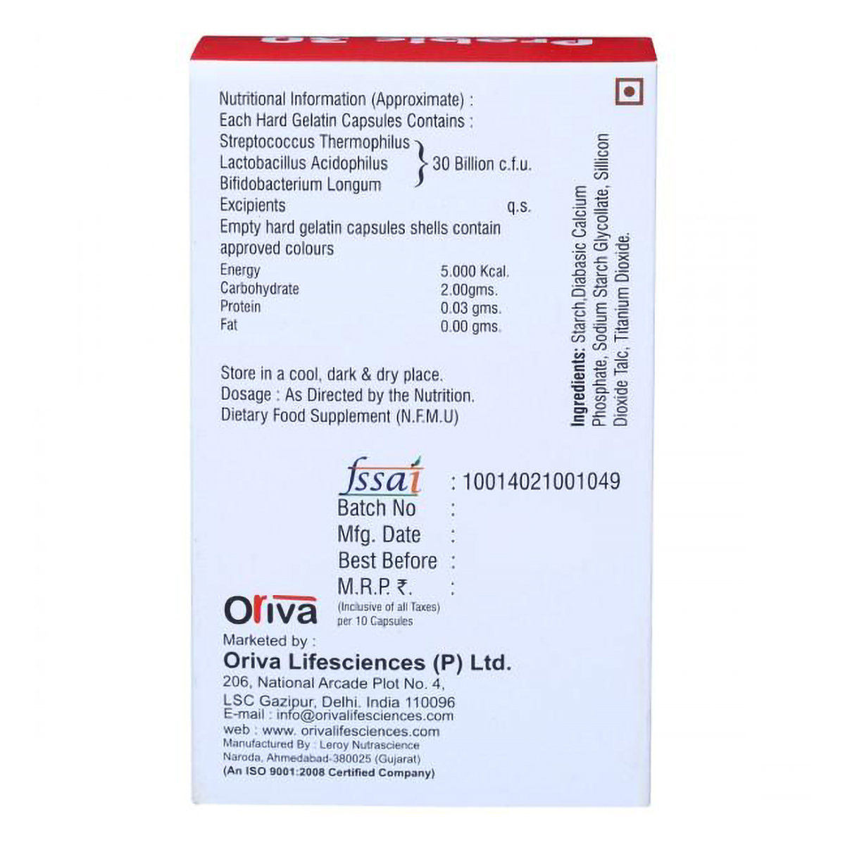 Probic 30 Capsule 10's, Pack of 10 Probic 30 Capsule 10's, Pack of 10
