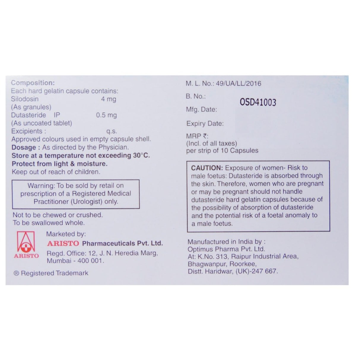 Prostagard D 4 Capsule 10's, Pack of 10 CapsuleS Prostagard D 4 Capsule 10's, Pack of 10 CapsuleS