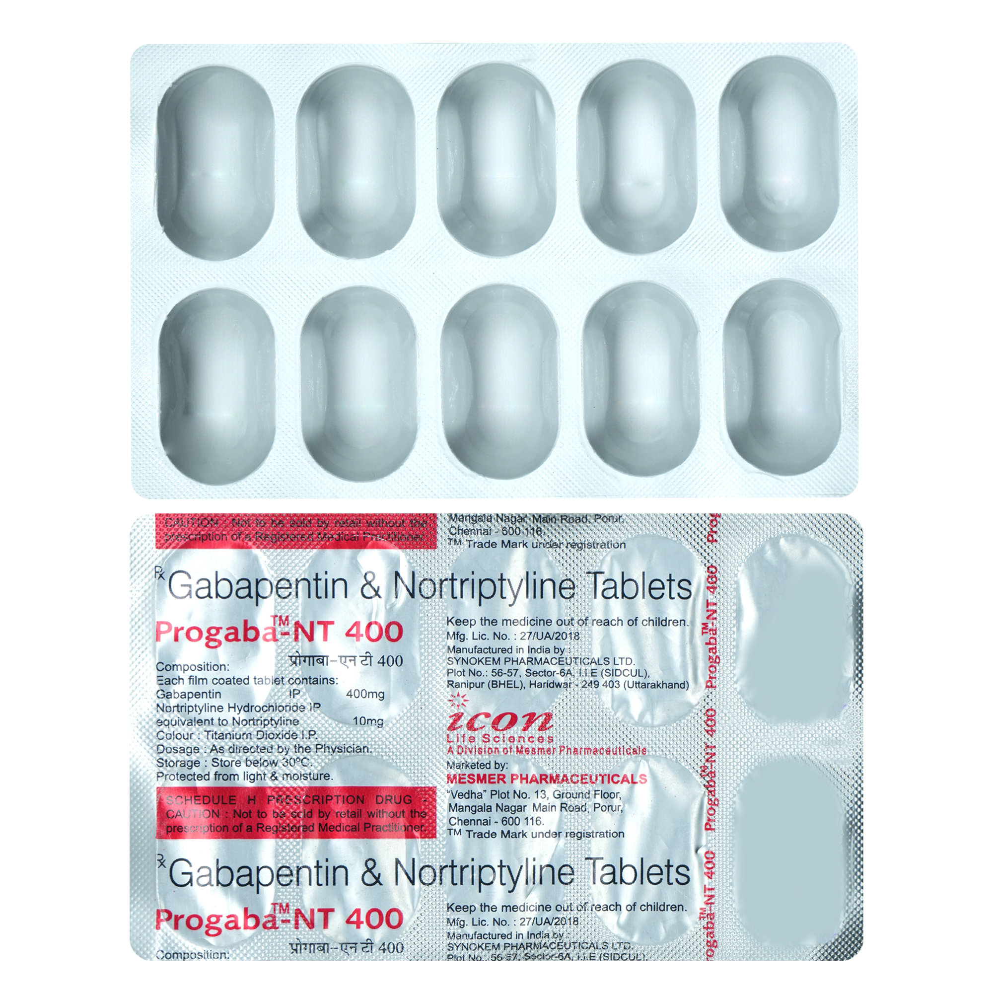 Progaba-Nt 400Mg Tablet 10'S, Pack of 10 TABLETS Progaba-Nt 400Mg Tablet 10'S, Pack of 10 TABLETS