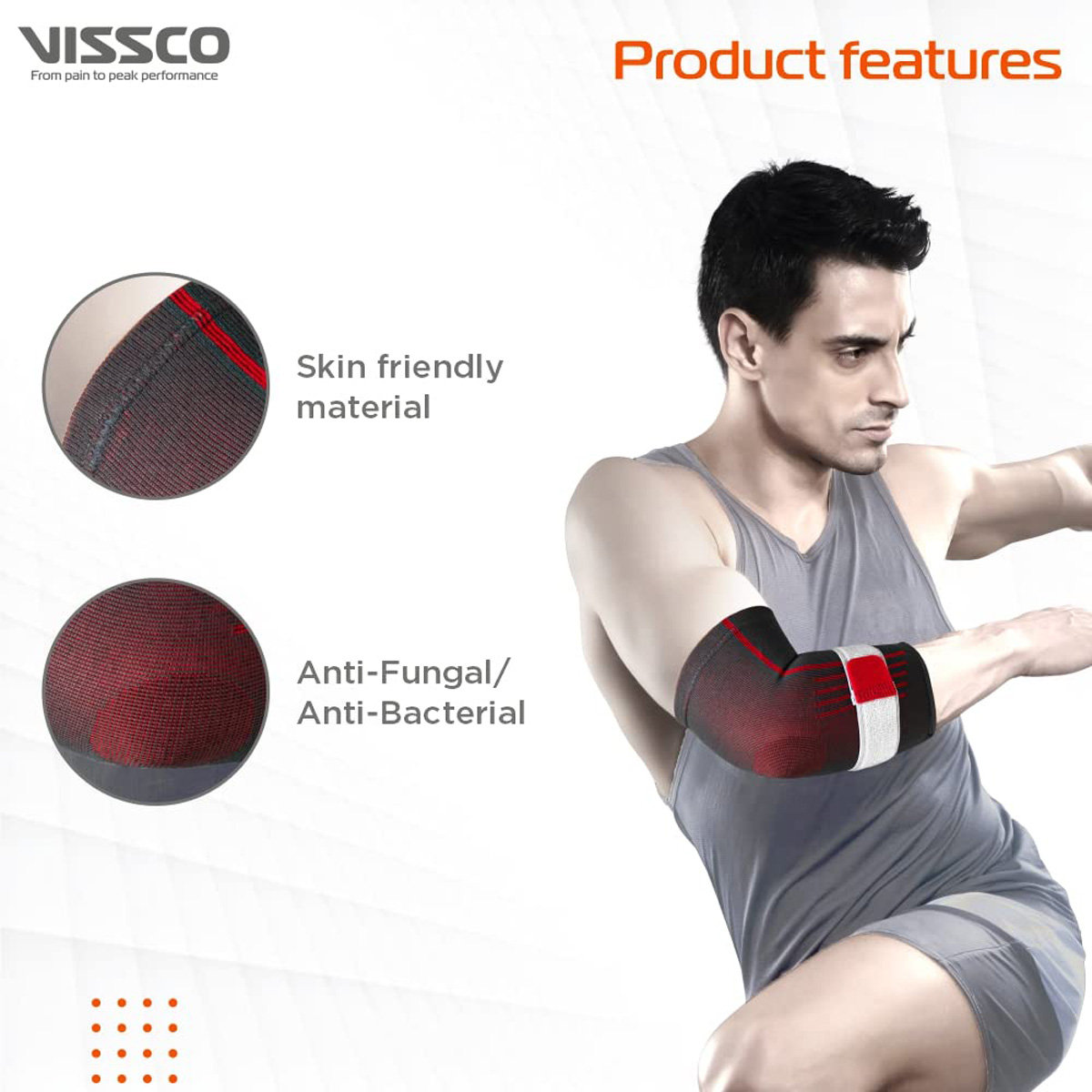 Vissco Pro Elbow Support with Strap XXL, 1 Count, Pack of 1 Vissco Pro Elbow Support with Strap XXL, 1 Count, Pack of 1
