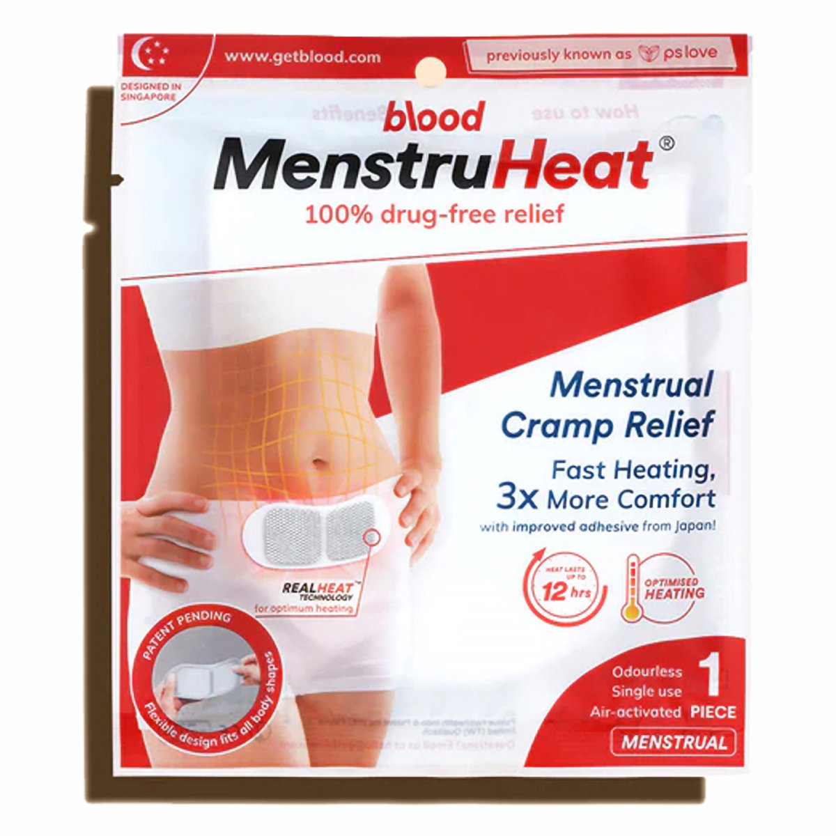 Blood MenstruHeat Pad, 1 Count, Pack of 1 Blood MenstruHeat Pad, 1 Count, Pack of 1