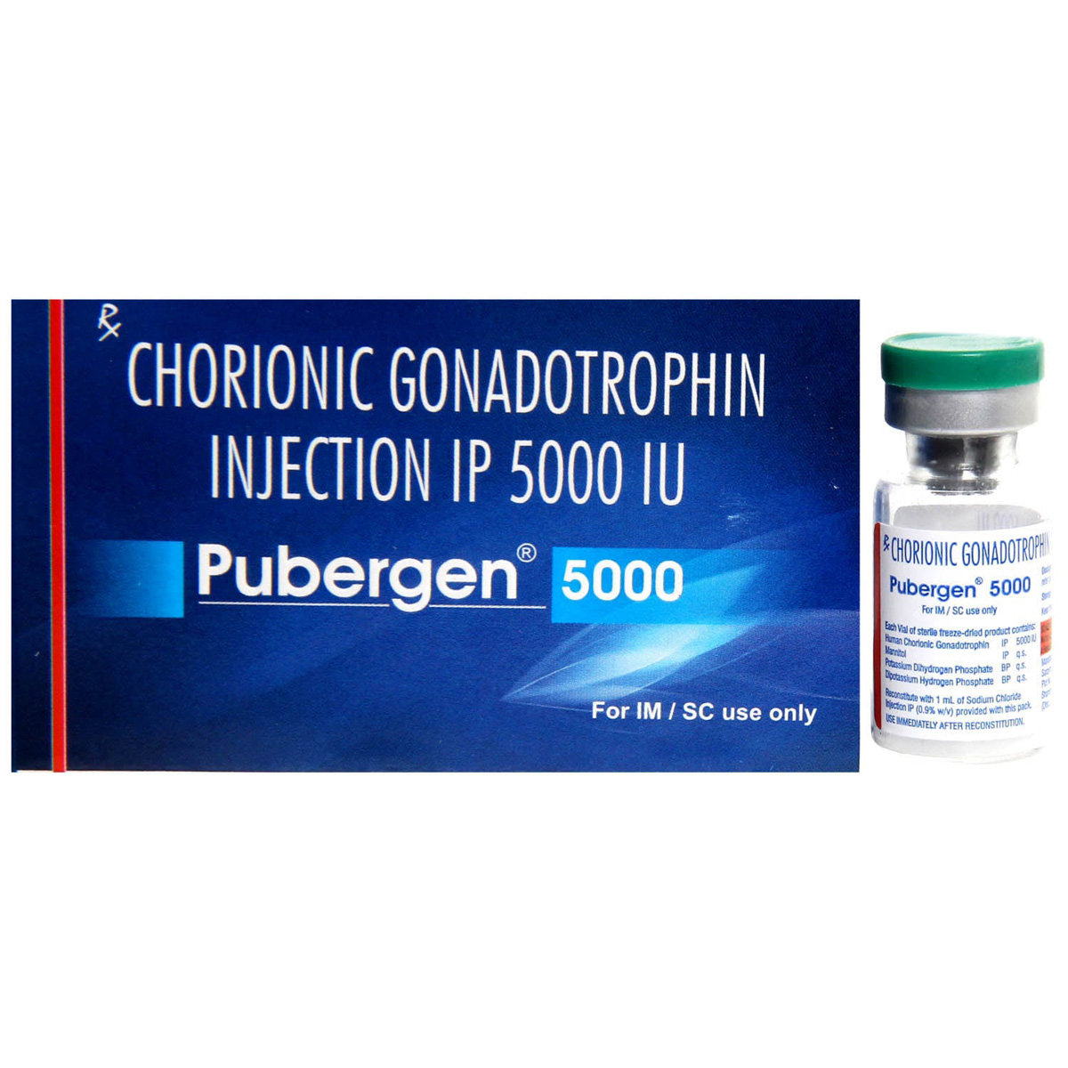 Pubergen 5000IU Injection 1 ml, Pack of 1 INJECTION Pubergen 5000IU Injection 1 ml, Pack of 1 INJECTION