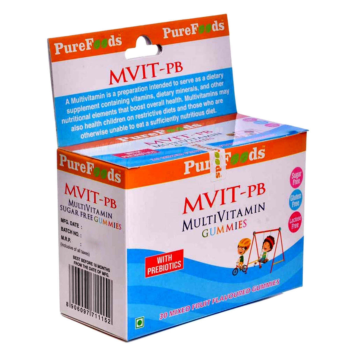 Pure Foods Mvit-Pb Multi Vitamin Fruit Flavour, 30 Gummies, Pack of 1 Pure Foods Mvit-Pb Multi Vitamin Fruit Flavour, 30 Gummies, Pack of 1