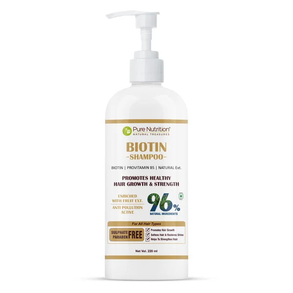 Pure Nutrition Biotin Shampoo, 220 ml, Pack of 1