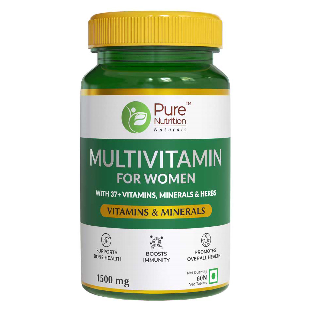 Pure Nutrition Multivitamin for Women 1500 mg, 60 Tablets, Pack of 1 Pure Nutrition Multivitamin for Women 1500 mg, 60 Tablets, Pack of 1